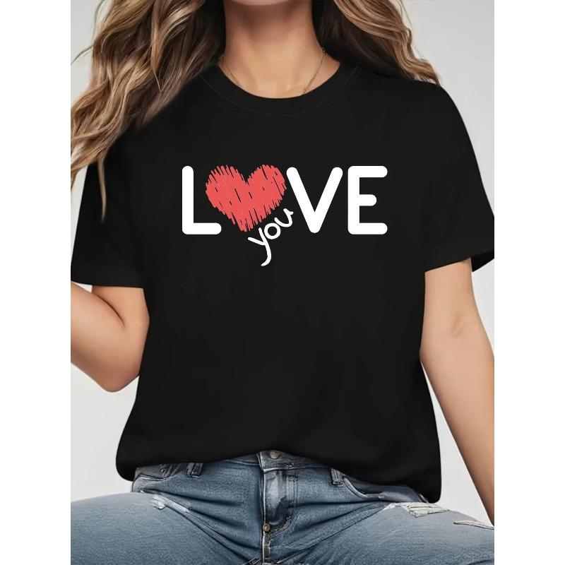Легкое признание в любви с непринужденным и нежным романом. Эта повседневная футболка с круглым вырезом для женщин plus-size идеально подходит для весны и лета. S чёрный