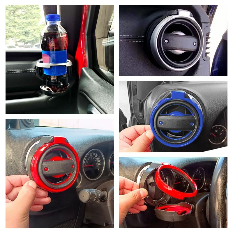 Car Air Outlet Water Cup Holder for Jeep Wrangler JL 2018- JK 2007-2017 Gladiator JT  Auto Foldable Drink Mount