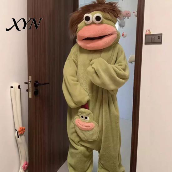 Warm Plush Onesie Funny Wearable Big Mouth Pajamas for Kids, Adults, Soft Kids Sleepwear Fleece Cozy Home Loungewear, Hooded One-Piece Jumpsuit Dress
