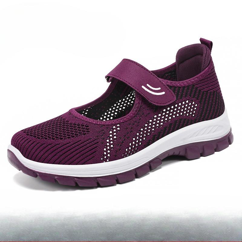 

Женская обувь Универсальная повседневная обувь Обувь на липучке Однотонная обувь Плетеная Дышащая и Нескользящая обувь 41 фиолетовый
