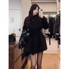 Women's Black Woolen Coat - Autumn/Winter 2025 High-End Casual Slimming Korean Style