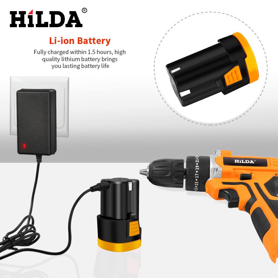 Hilda Lithium Battery Rechargeable Hand Drill & Multi-Function Electric Screwdriver Set
