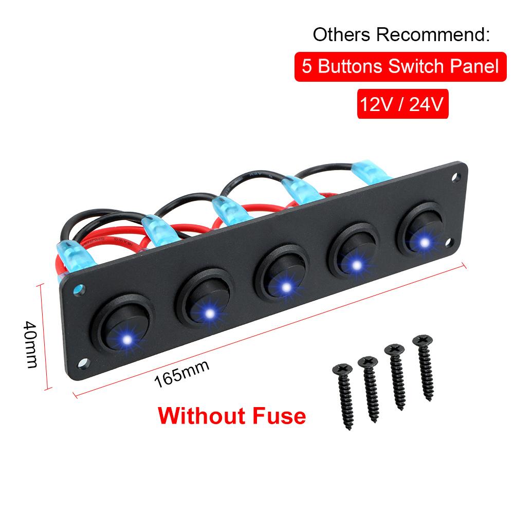 12V 24V 10A Fuse Rocker Switch Panel 6 Toggle Light Buttons Motorcycle ATV Start Racing Car Starter Accessories For Boat Truck