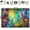 2D Magical Forest Fairies with Sparkling Lights Kids Birthday Party Backdrop