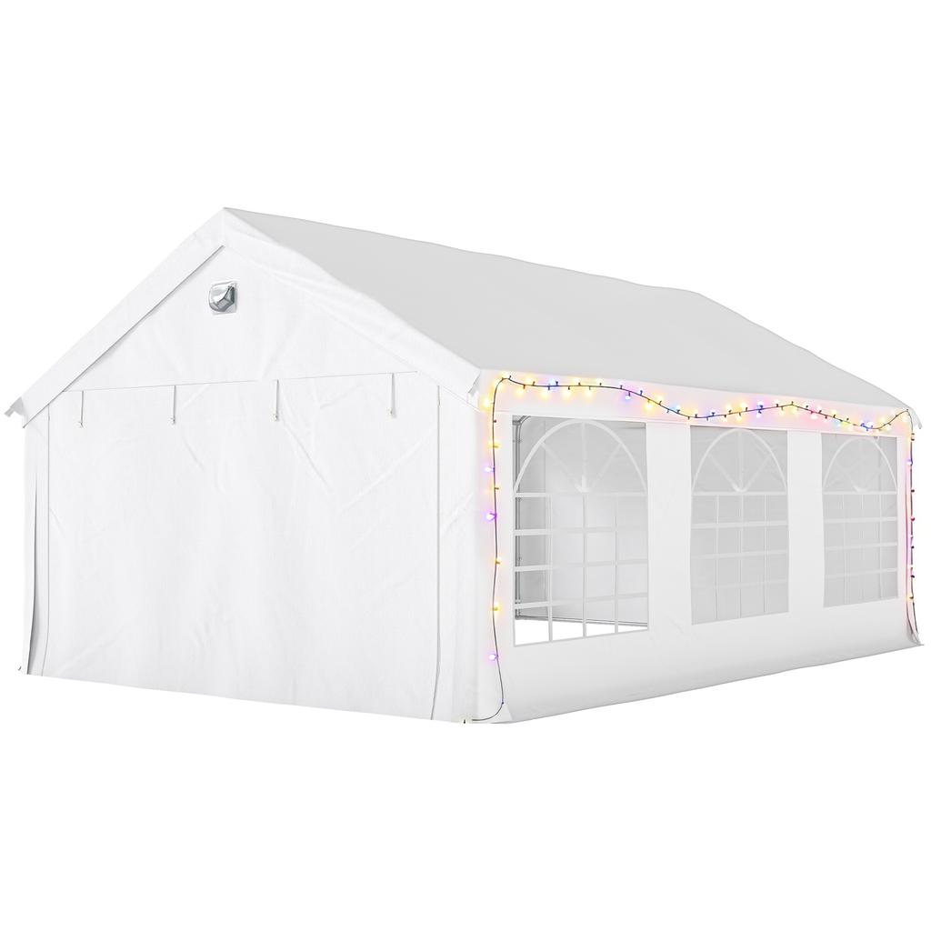 6 x 4 m Party Tent, Heavy Duty Gazebo Canopy with Windows, Outdoor Party Wedding Tent with 4 Removable Sidewalls