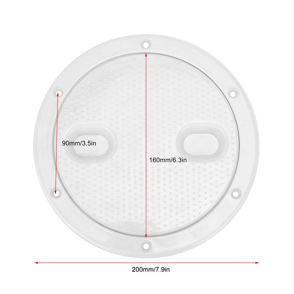 Boat Round Inspection Hatch, 6" Deck Plate Inspection Hatch Cover Round White Non Slip Anti Aging Marine Yacht Parts