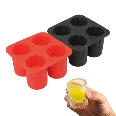Moule à glaçons en silicone forme 4 tasses SGlass Moule à glace Bac à glaçons Été Fête de bar Glace pour bière Cocktail Outils pour boissons froides