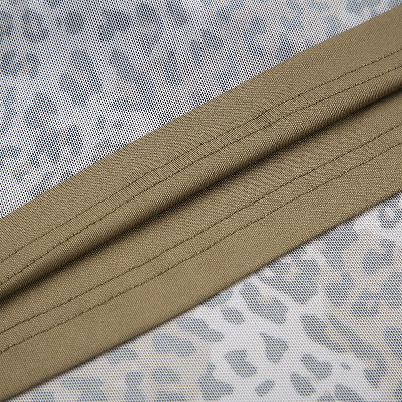 Podzim/Zima 2024 Evropský a Americký Styl Síťovaná Nepravidelná Dlouhá Sukně s Leopardím Vzorem