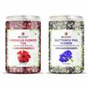 Confezione Combo Tisane Naturali Bralcon - Tisana Fiore di Ibisco E Tisana Fiore di Pisello Farfalla - 200G (Confezione da 2 x 100G) | Riduci lo Stress, Migliora la Digestione