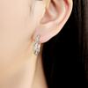 Original S925 Silver Needle Green Zircon Twist Earrings Versatile Hoop For Women Jewelry Birthday Party Fine Gifts