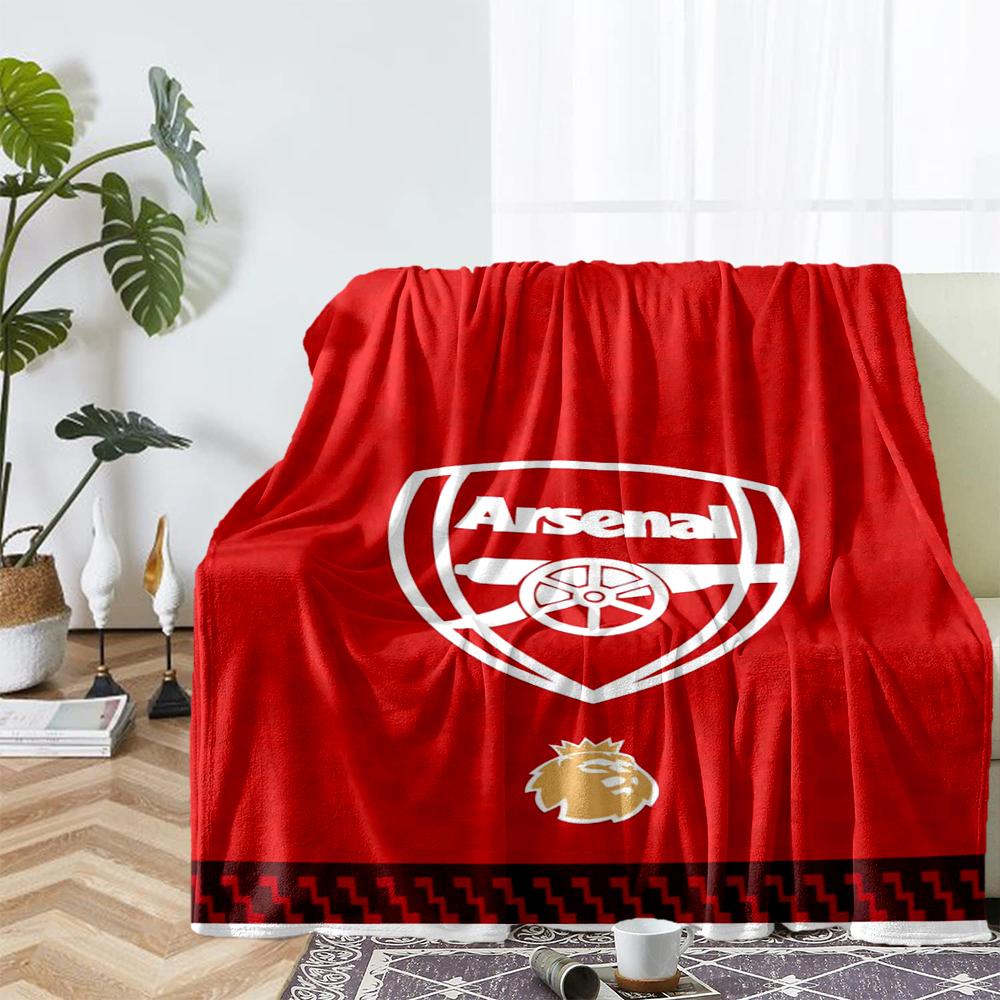Coperta stampata a tema Arsenal Football Club - Perfetta per divano, letto, viaggi e uso all'aperto | Lavabile in lavatrice, accogliente e resistente.
