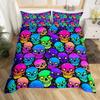 Floral Comforter Cover No Filling Black Skeleton Bedding Set Antique Victorian Baroque Skull Duvet Cover Gothic Vintage