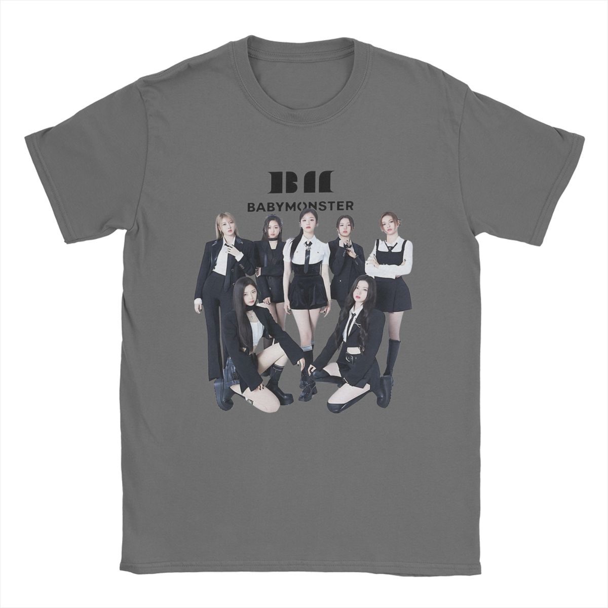 

Чоловічі футболки Babymonster KPOP 100% бавовняні топи Вінтажні футболки з коротким рукавом та круглим коміром Великих розмірів S
