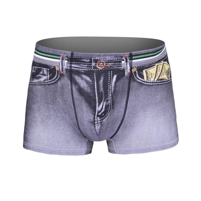 Hochwertige Herren-Baumwollshorts im europäischen und US-Stil Denim-Jeans Unterwäsche für Komfort