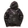 Casual sports oblique zipper hooded leather leather jacket for men and women, new vegetable tanned sheepskin jacket
