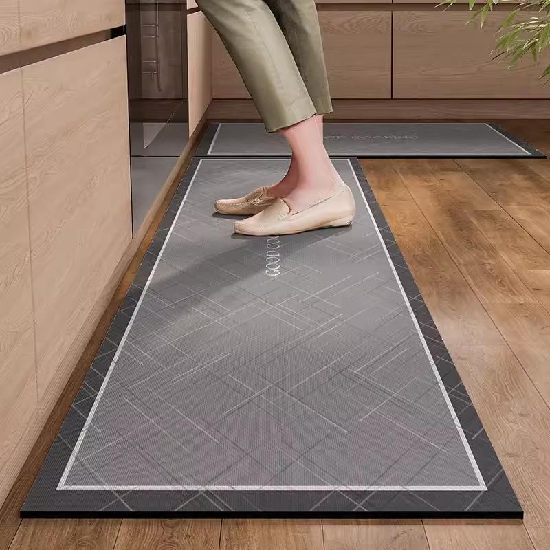 Modern Minimalist Geometric Kitchen Mat Non-Slip Wear-Resistant Runner Rug for Living Room Bedroom Hallway Floor Decor