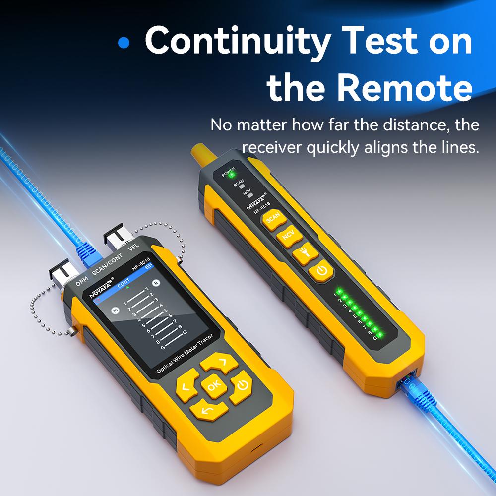 NOYAFA NF-8518 Network Cable Tester Cable Tracker with OPM VFL PoE Checker Measure Length Tester Cable Finder Network Tools