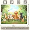 2D Cute Animals Park Bench Backdrop for Kids Birthday & Baby Shower