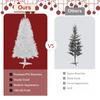4ft White Artificial Christmas Tree Prelit With Stand, 100 Warm White LED Lights, Realistic 241 Branch Tips, PVC White Norwood