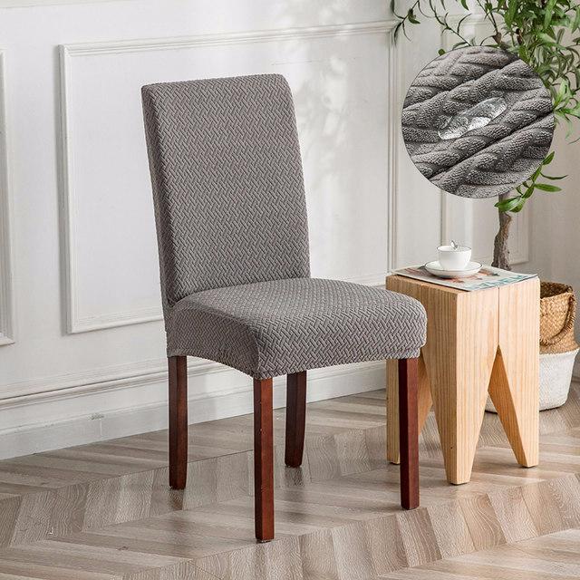 T -Shaped Water Resist Jacquard Chair Cover For Dining Room Hotel Banquet Home Use Decor Spandex Elasticity Stool Chair Seat Cover