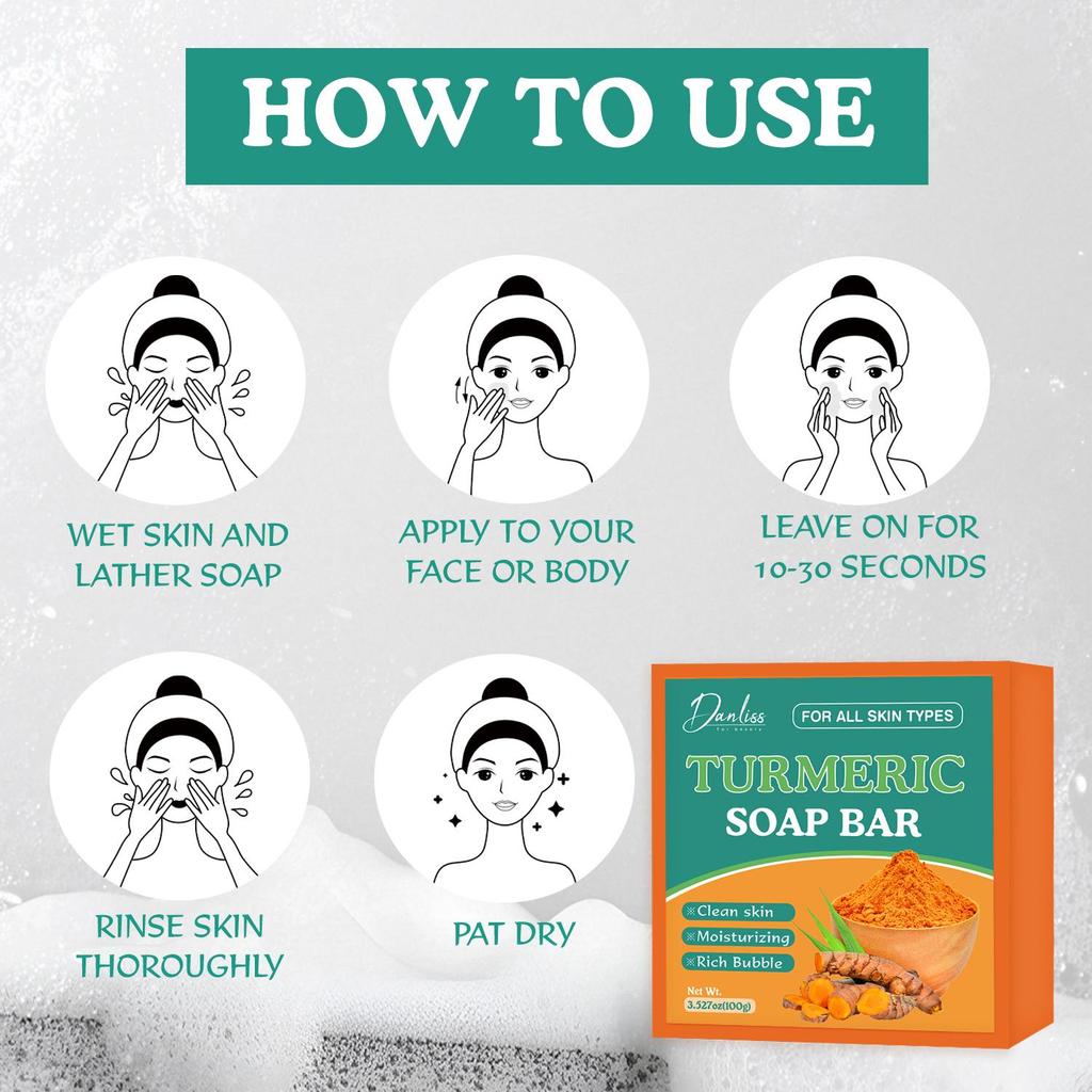 Kurkumové mýdlo - hloubkové čištění a hydratace pleti, odstraňuje nečistoty, přebytečný maz a jiné nečistoty - šetrné pro všechny typy pleti, 100 g