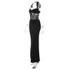 European Spring/Summer Lace Patchwork Halter Neck Slim-fit Waist-cinching Dress