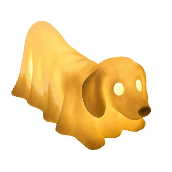 Halloween Ghost Dog Night Lamp Glowing Dachshund Pug French Bulldog Resin Statue Figurine Holiday Party Home Office Bedroom Decorative Lamp Dog Lovers
