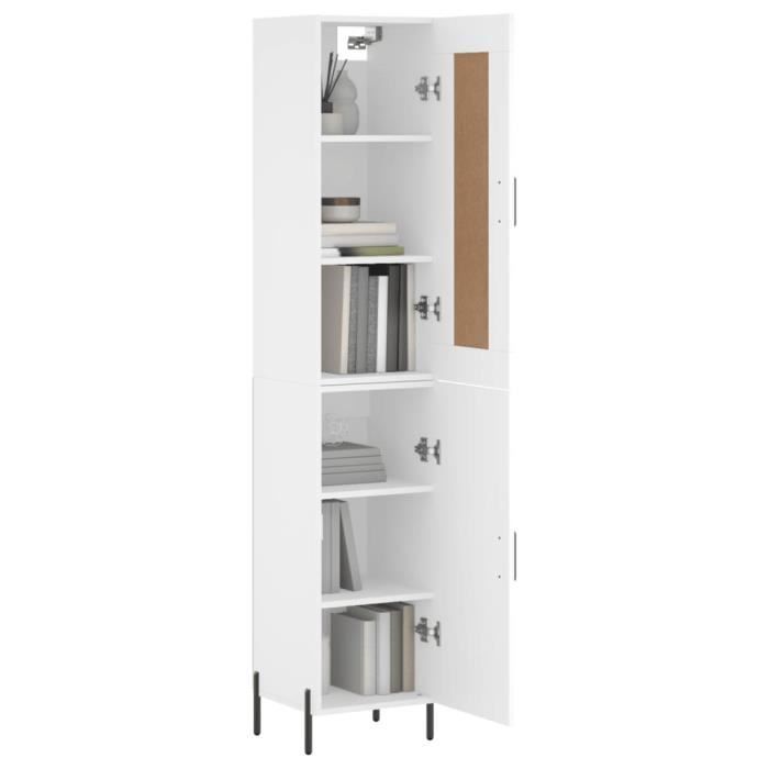 VidaXL Buffet haut Blanc 34,5x34x180 cm Bois d'ingénierie 3200137