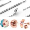 6-piece setSteel Dentist Clean Tools Dental Mirror Double Probe Sickle Hoe Tooth Cleaner Dental Tool Tooth Care Tool Kit