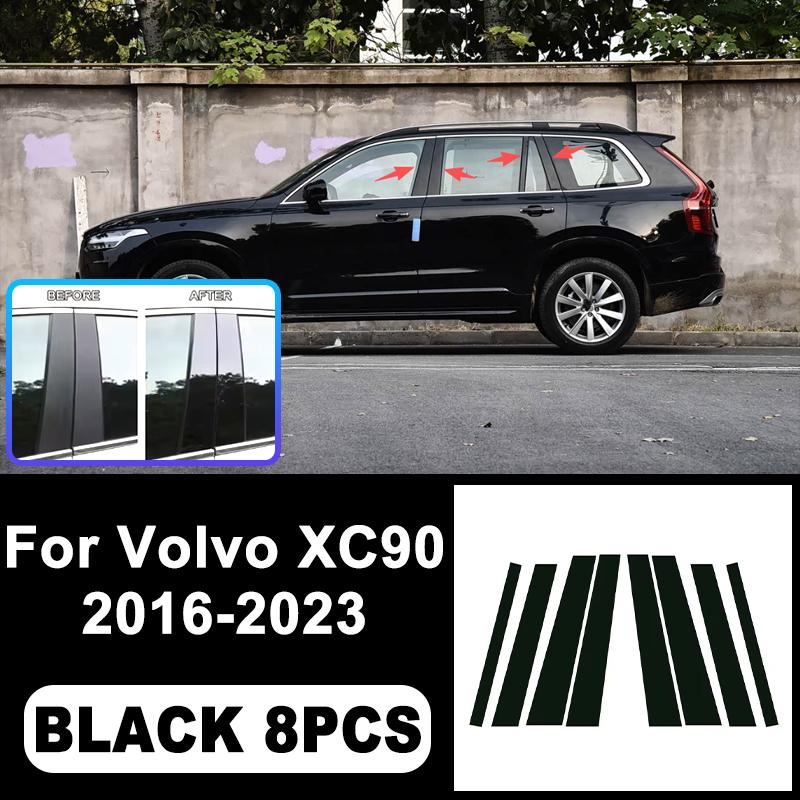 For Volvo XC90 2016- B/C Pillar Stickers - PC Window Decorative Trim for Middle Pillar,Car Exterior Accessories 2017 2018