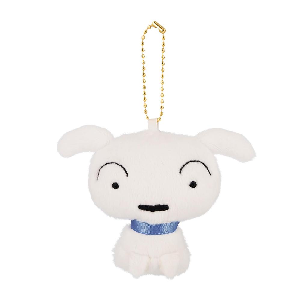 Sanei Boeki Crayon Shin-chan Flat Mascot Shiro Mascot W7×D3×H7.5cm Plush Toy