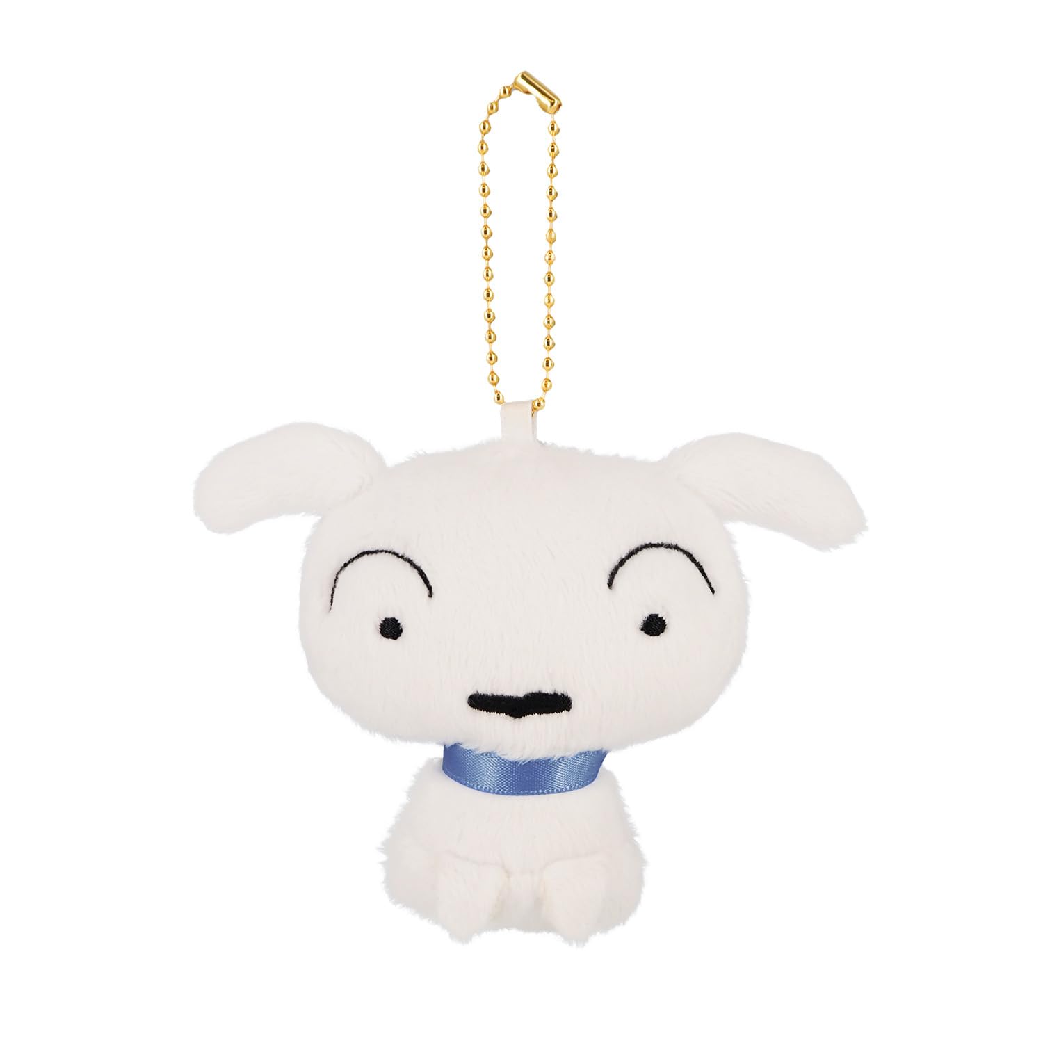 Sanei Boeki Crayon Flat Mascot Shiro Mascot Plush Toy Shin-chan W7×D3×H7.5cm белый