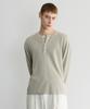 Le Mad Relaxed Henley Neck Long Sleeve Knit - Light Grey