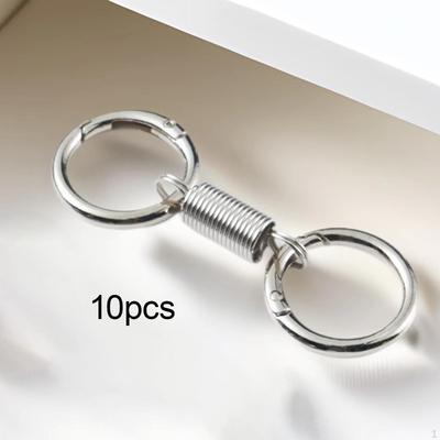 10 Pieces Double Ring Keychain Zinc Alloy Car Accessory Portable Compact Key Clip Keyring