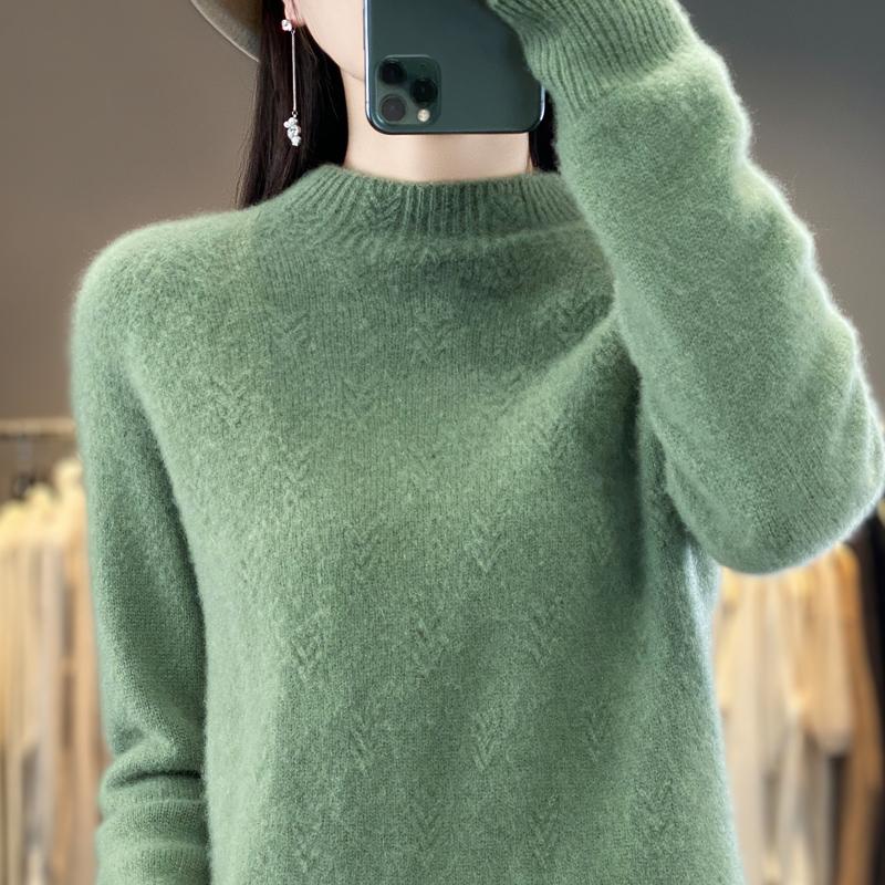 Dámský kašmírový svetr Kašmír Qinghe 30% kašmír 70% vlna podzimní a zimní pulovr hřejivý a módní