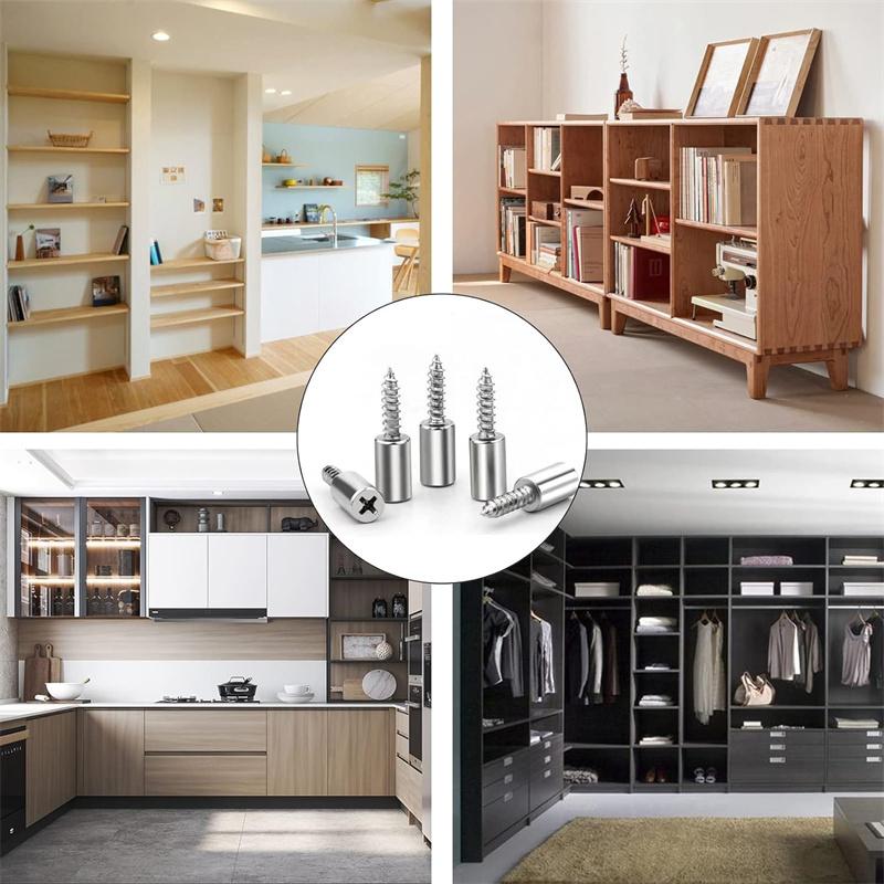 Self Tapping Screw Cabinet Shelf Bracket Laminate Support with Rubber Sleeve Non-Slip Layer Glass Plate Holder Fixed Screw
