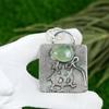 Friendship Day Sale Prehnite Stone 925 Silver Bezel Handcrafted Wedding Pendant