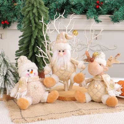 Christmas Tree Doll Decoration with Lanyard Easy To Hang Adorable Snowman Santa Claus Christmas Tree Hanging Ornament