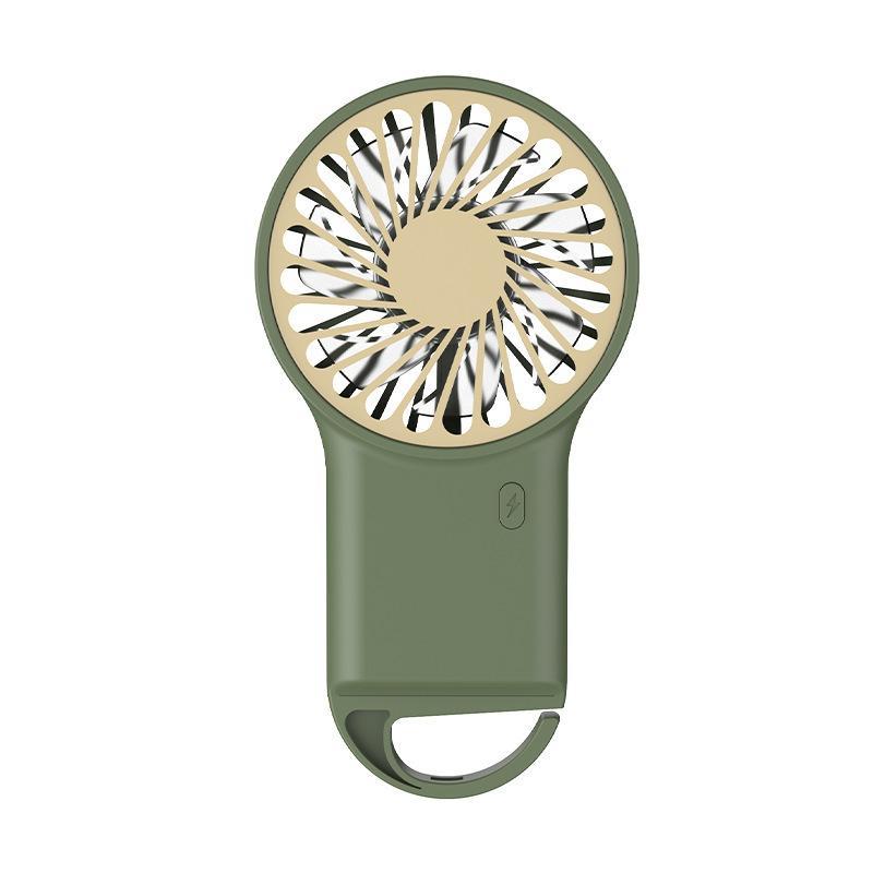 Rechargeable Mini Handheld Fan Strong Airflow Built In Hook Perfect For Office Home Outdoor Travel Use