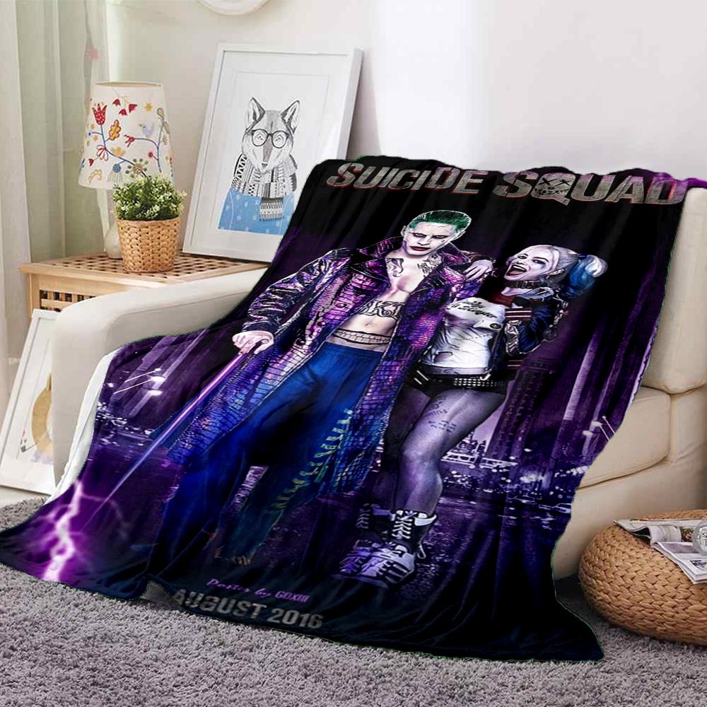 1Pc Suicide Squad Chaos Flannel Blanket, Soft And Comfortable, Casual Warm, Camping Travel, Christmas, Halloween Xmas Gift L1246