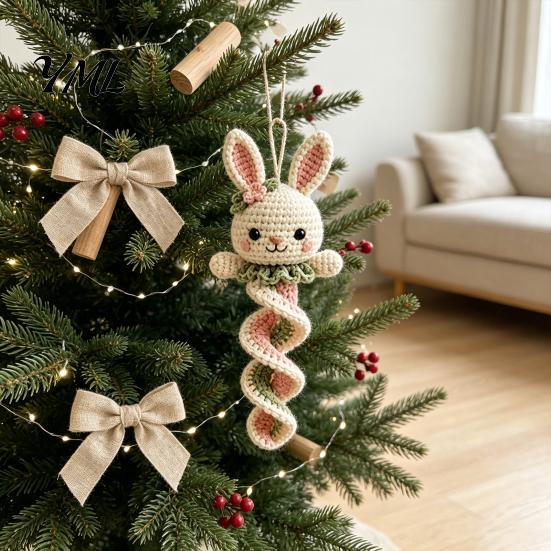 Textile Crafting Hobby Kit Crochet Garden Animal Spiral Hanging Kit, Beginner Friendly DIY Swing Personalized Handmade Gift Idea Butterfly Ladybug
