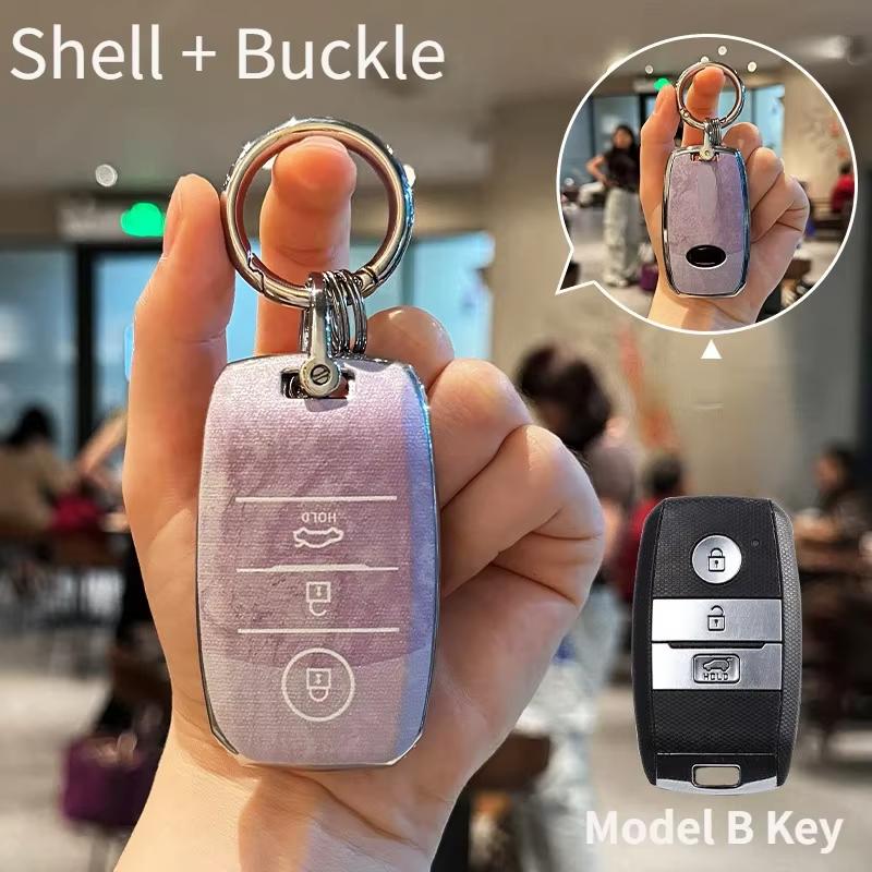 Suitable for Kia TPU key cover marble pattern K3 Sportage R K5/K2Seltos KX3 car key full package protection shell