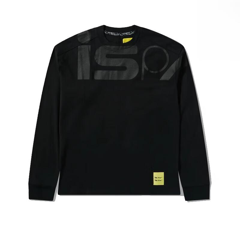 Nike Mikina s potiskem abecedy, pohodlná, ležérní, prodyšná, s dlouhým rukávem, unisex, černá FJ7375-010
