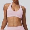 Women's Breathable Quick-Dry Halter Sports Bra with Chest Pads for Yoga and Fitness
