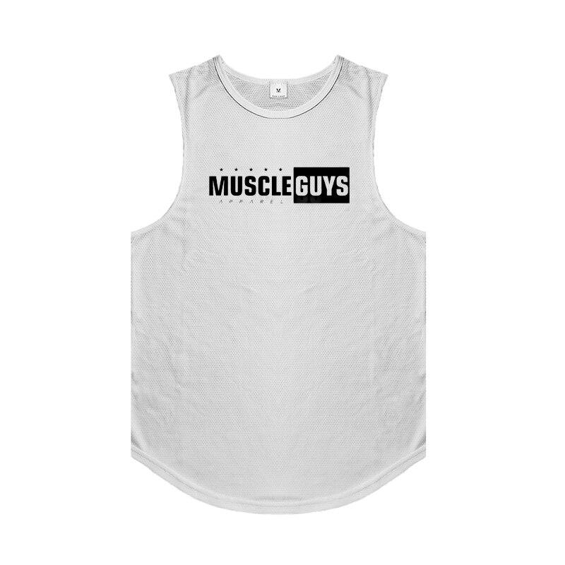 Muscleguys Men's Bodybuilding TankTop Summer New Tide Youth Fitness Sleeveless T-shirt Mesh Undershirt Personality Muscle Vest Gym Clothes