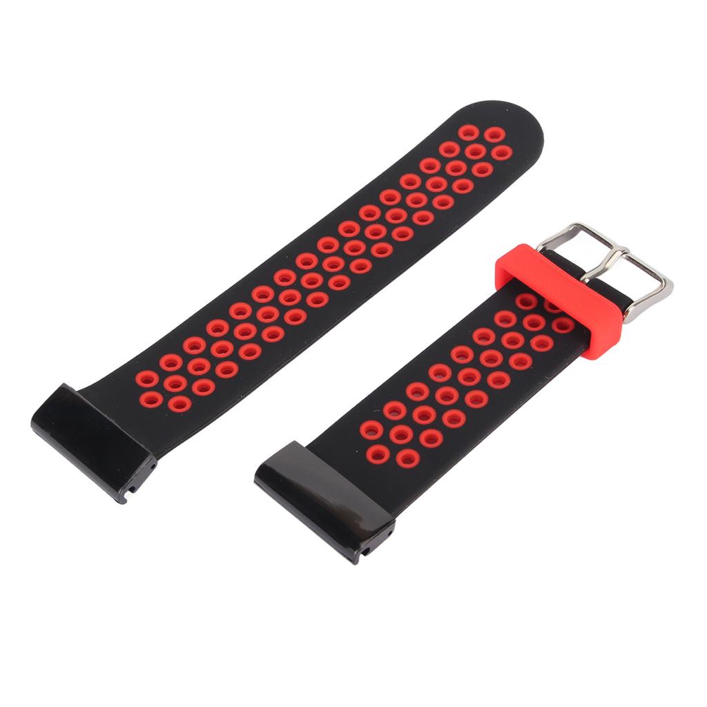 Sport Strap 2 Color Breathable Silicone Bands Adjustable Replacement Wrist Band for Garmin Fenix 7X 6X 5X Black Red