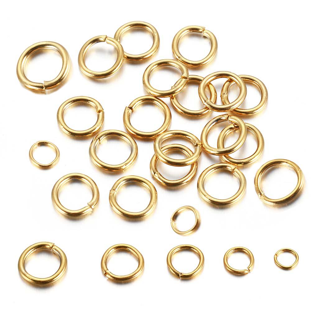 100pcs 4mm 5mm 6mm 7mm 8mm Open Jump Rings Connectors Stainless Steel Gold Plated Split Rings Jewelry Making DIY Supply Findings