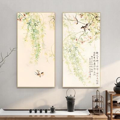 Chinese Style Ink Art Poster Bird Flowers Wall Canvas Painting Home Hanging Pictures Prints Bedroom Corridor Living Room Decor