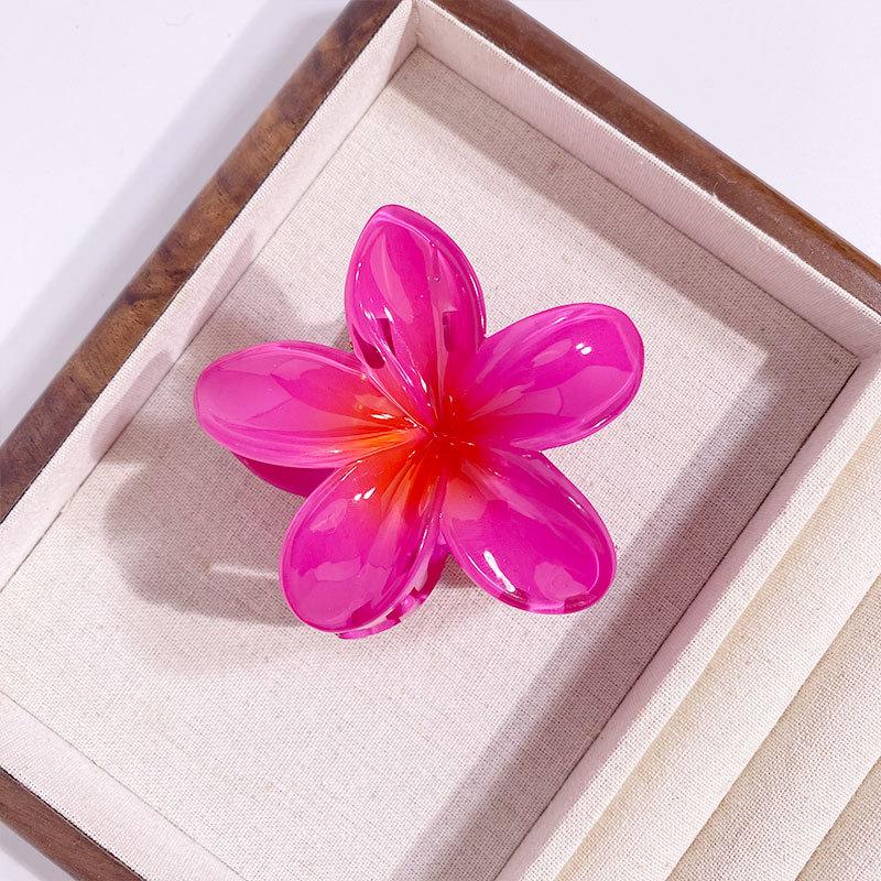 Plumeria Gradient Color Pattern Hair Clip 1pc
