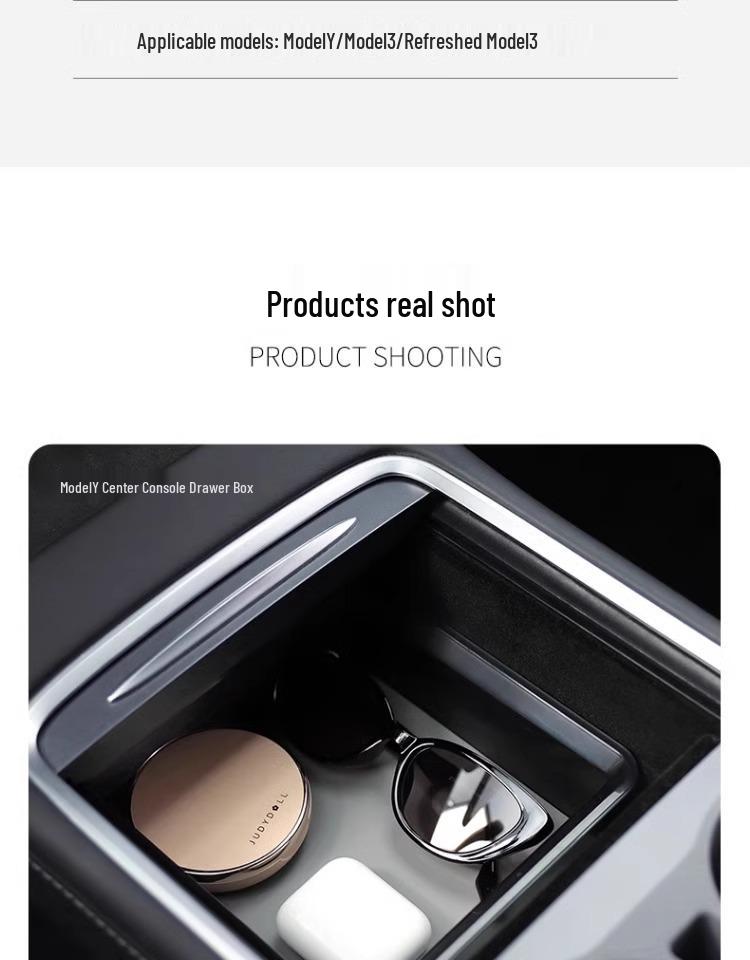 Tesla Model Y Center Console Organizer & Armrest Storage Box Upgrade